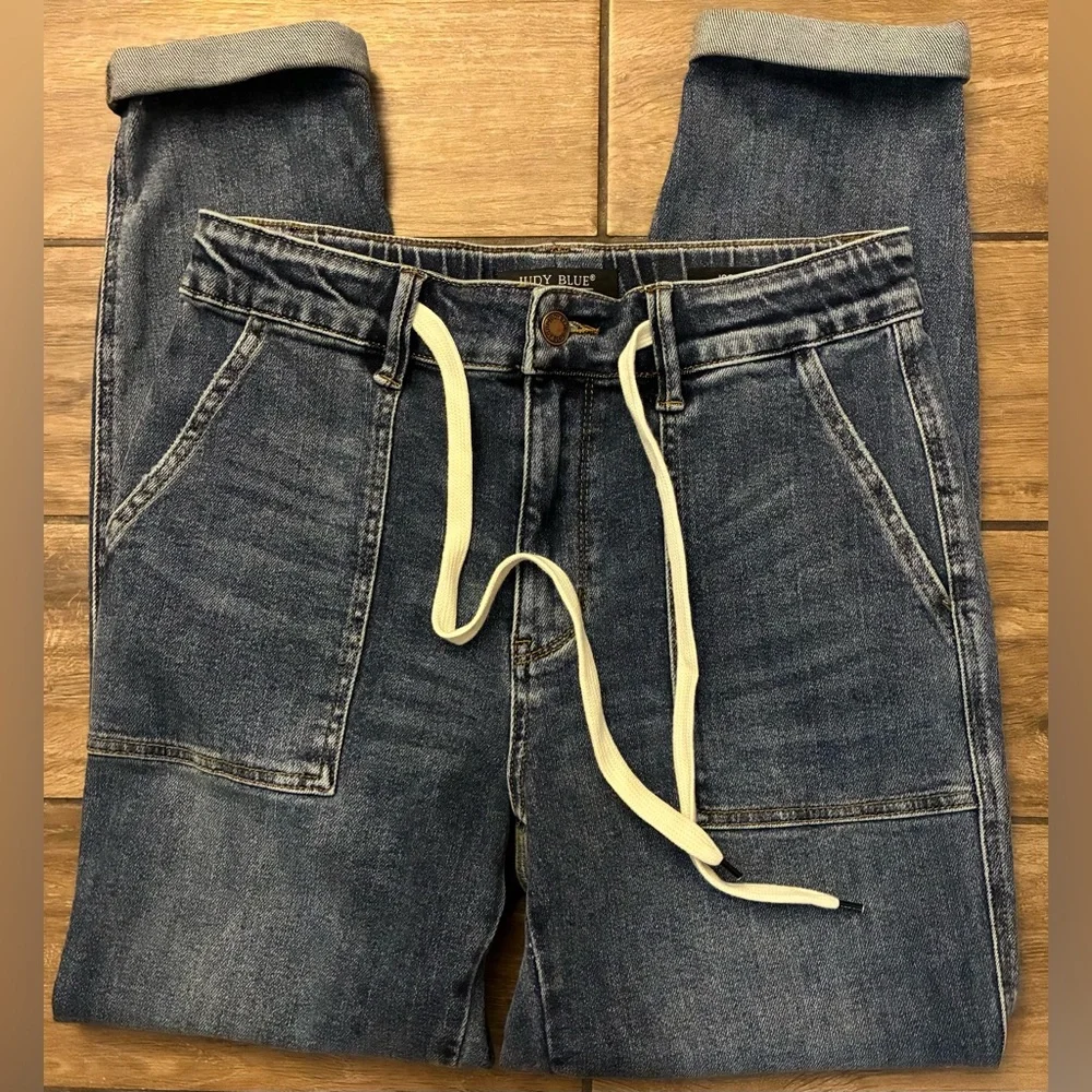Judy Blue High Rise Denim Jogger Jeans - Picture 1 of 9